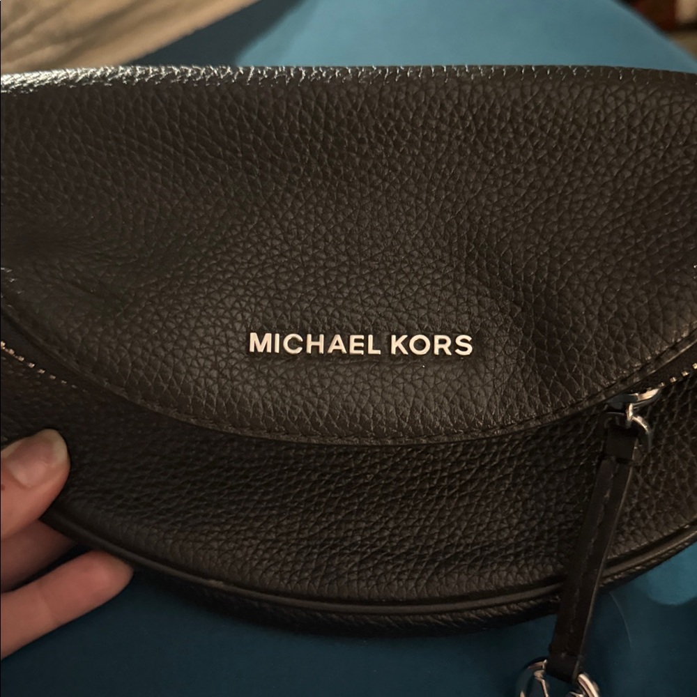 Michael Kors Black Textured Hip Bag